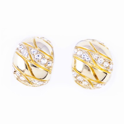 Gold and Rhinestone Earrings