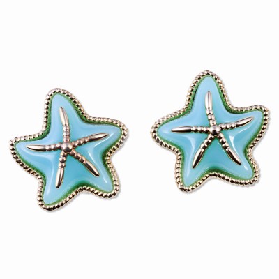 Gold and Resin Starfish Earrings