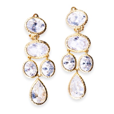Gold and CZ (Cubic Zirconia) Earrings