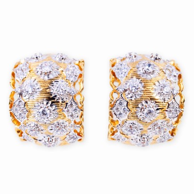 Gold and CZ (Cubic Zirconia) Clip Earrings