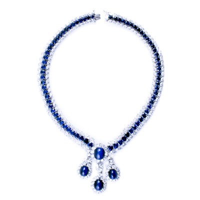 CZ (Cubic Zirconia) and Sapphire Necklace