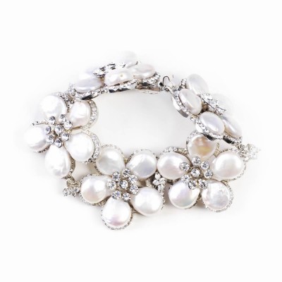 Fresh Water Pearl and CZ (Cubic Zirconia) Bracelet