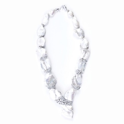 Fresh Water Pearl and CZ (Cubic Zirconia) Necklace