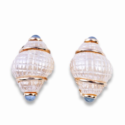 Gold and Pearl Shell Earrings