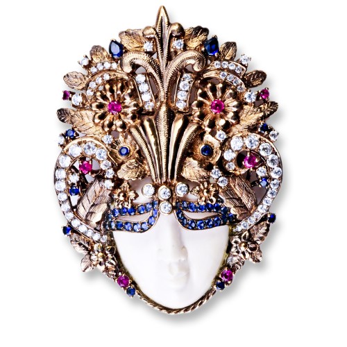 Crowned Face Brooch