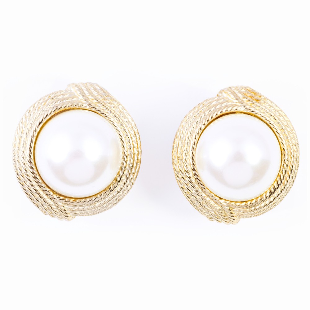 Gold, Pearl Earrings