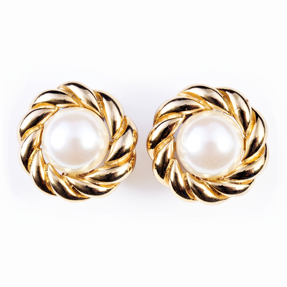 Gold, Pearl Earrings